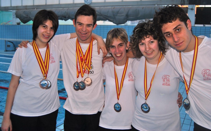 Ocho medallas para ANFAS en el Campeonato Nacional de Nataci&oacute;n Adaptada